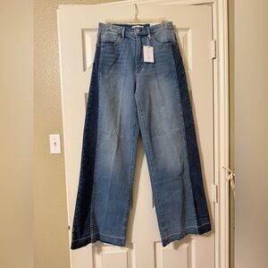 Jessica Simpson Freesia Wide Leg Two Tone Jeans
